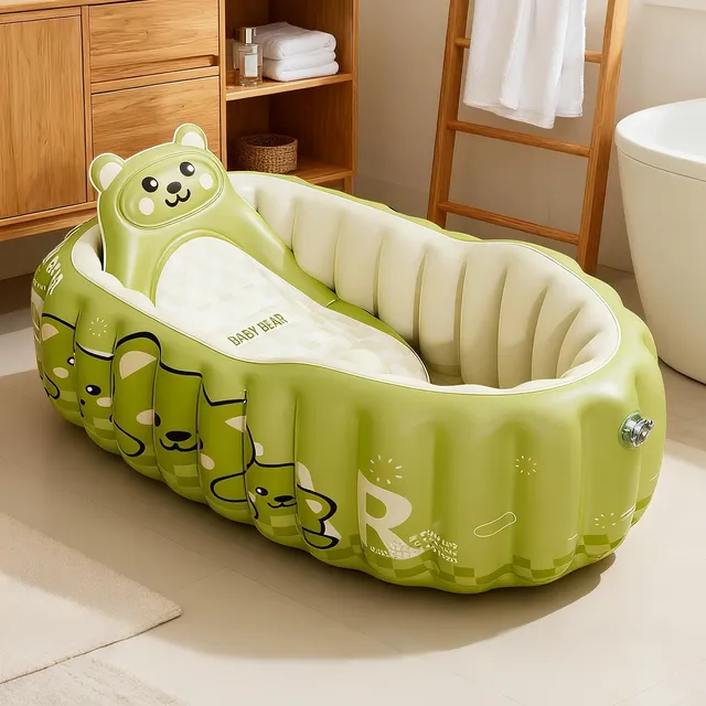 Baignoire gonflable bébé nourrisson vert anis motif ours… – vue 2