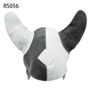 chapeau sauna feutre laine anti chaleur protection tête bain traditionnel russe épais bicolore gris blanc coutures zigzag isolant