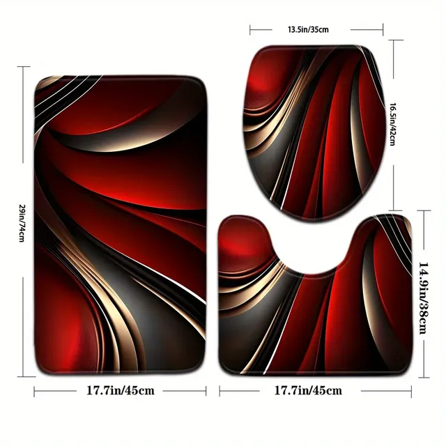 Ensemble de salle de bain rouge abstrait moderne – vue 3