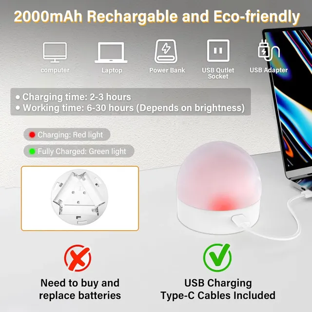 Ampoule LED RVB multicolore rechargeable dimmable… – vue 5