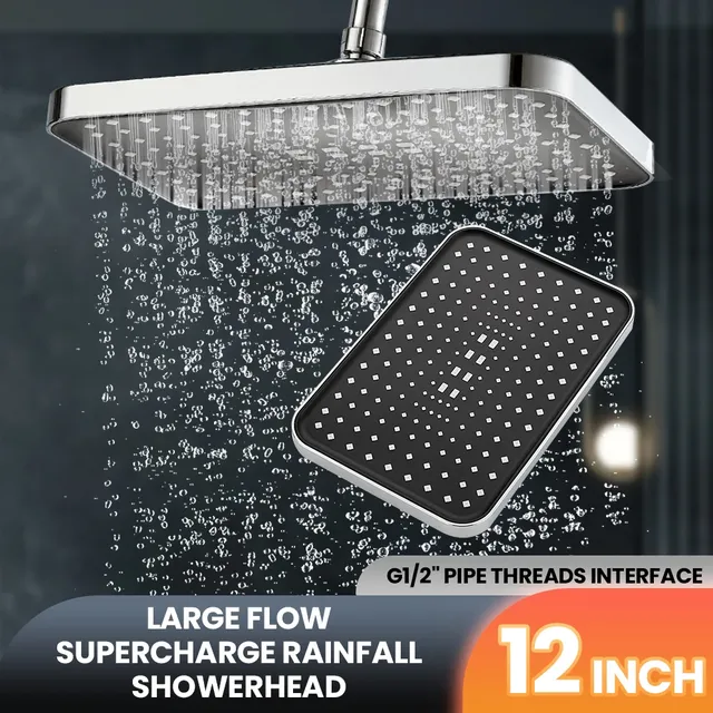 Pommeau douche plafond surdimensionné pluie 12pouces…