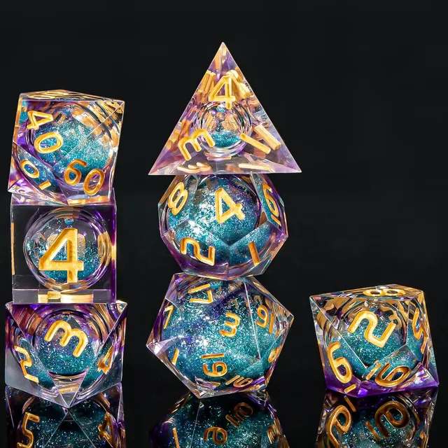 Jeu de dés en résine liquide avec bord pointu pour jeu… – vue 4