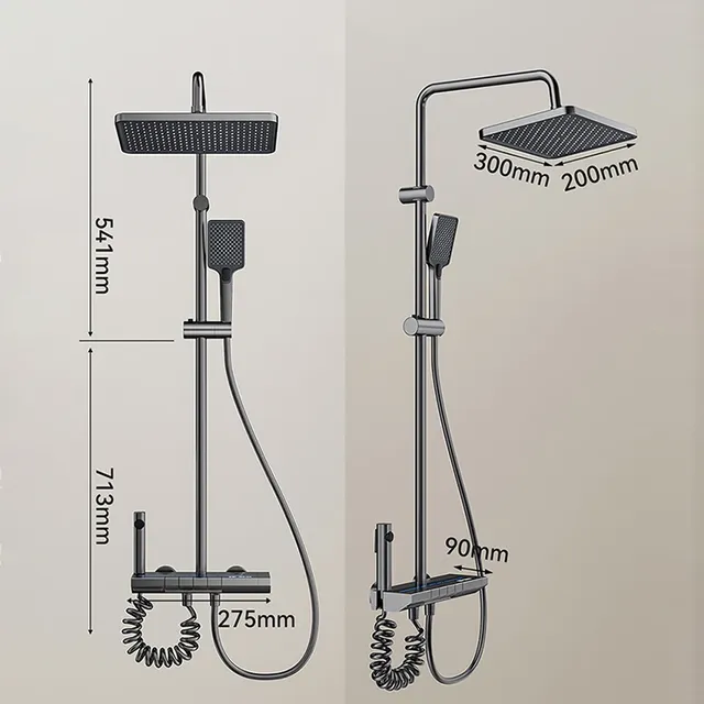 HOShower-Ensemble complet de système de douche gris à… – vue 6
