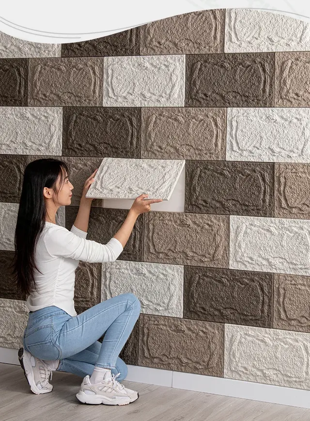 Panneaux muraux 3D PU Rock 25x45CM – vue 4