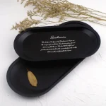 Plateau de rangement ovale en métal noir, petits articles, plateaux d&rsquo;exposition de bijoux avec lettrage, assiette de fruits, récipient alimentaire, organisateur de bureau à domicile