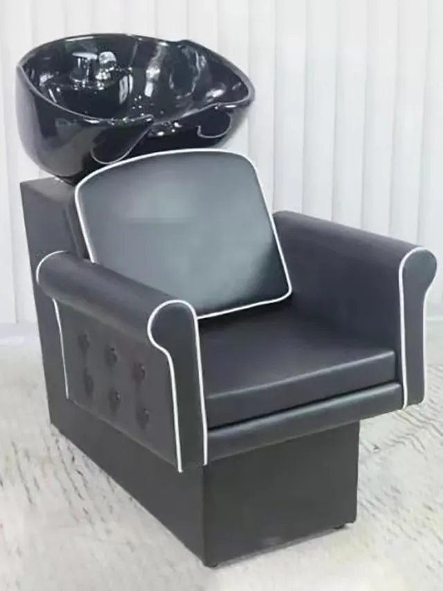 Chaise Shampooing Tête Bac Céramique Vasque Noire… – vue 6
