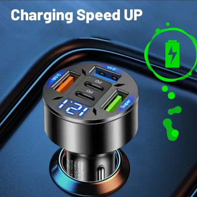 Chargeur voiture 250W multiports USBA USBC PD QC3… – vue 2
