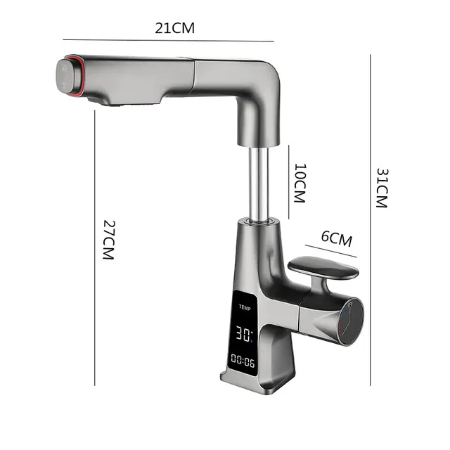 Robinet de lavabo en laiton extractible – vue 3