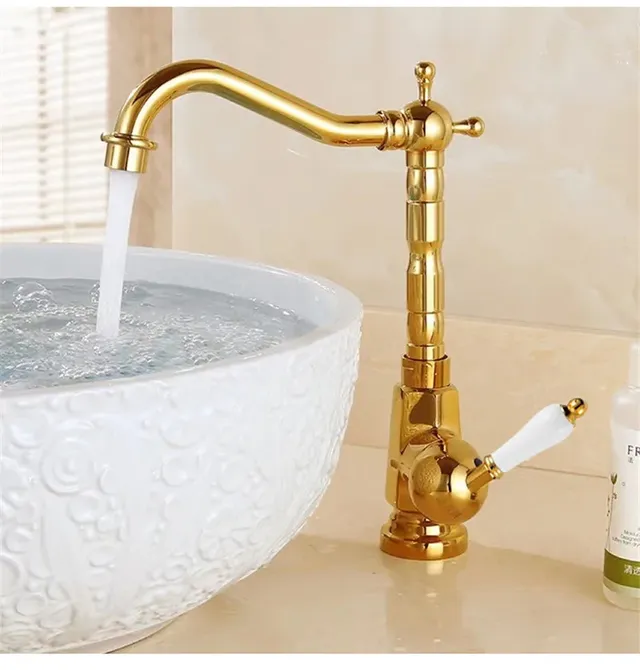Robinet de lavabo en or – vue 4