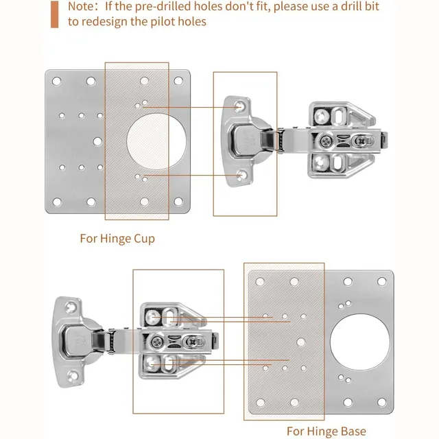 Kit de plaque de réparation de charnière d'armoire – vue 2