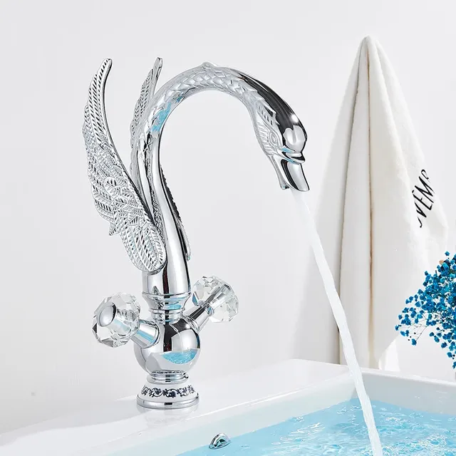 Robinet de lavabo en laiton or noir cygne – vue 7