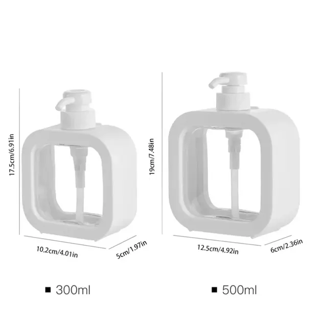 Distributeur de savon carré Transparent de 300/500ml – vue 6