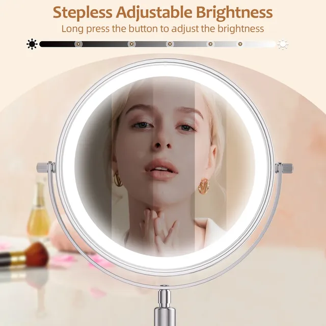 Miroir de maquillage à 3 couleurs avec lampe lumineuse – vue 6