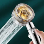 Pommeau de douche chaude, économie d&rsquo;eau, débit rotatif à 360 degrés avec petit ventilateur, buse de pulvérisation haute pression ABS, accessoires de salle de bains