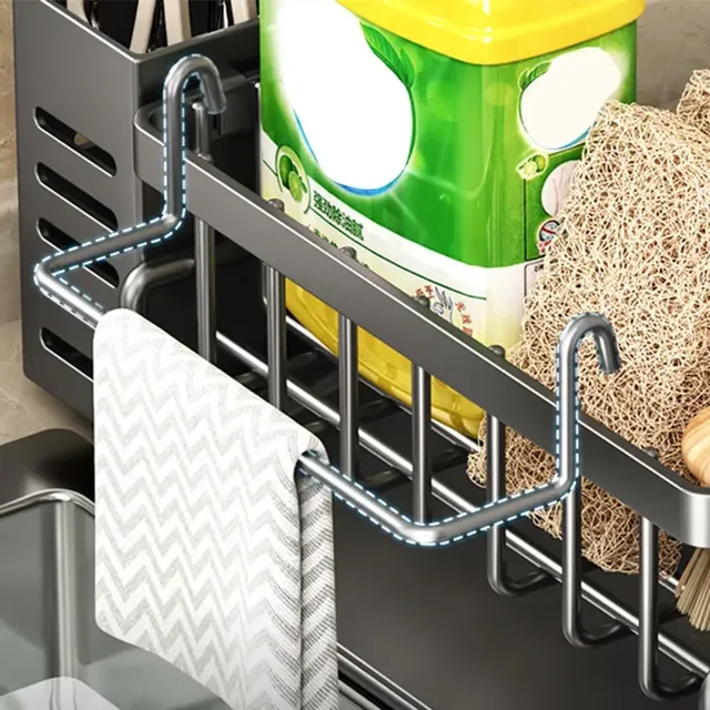 Support de rangement pour évier de cuisine en acier… – vue 2