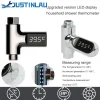 Thermomètre de douche d&rsquo;eau domestique à affichage LED 5-85 ℃   Thermomètre à eau auto-alimenté à débit, surveillance de l&rsquo;énergie pour soins de bébé, compteur intelligent