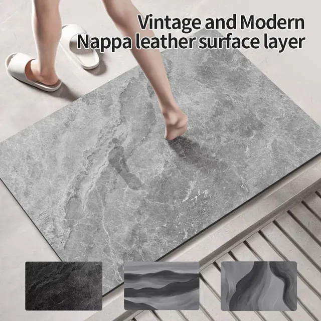 Tapis de bain en diatomite avec motif en marbre – vue 3