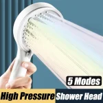 Pommeau de douche haute pression, 5 Modes, pomme de douche à pulvérisation Portable réglable pour salle de bain, accessoires de qualité domestique