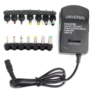 Adaptateur réglable chargeur d&rsquo;alimentation Multi tension AC 220V à DC 3V 4.5V 6V 7.5V 9V 12V EU US convertisseur adaptateur prise 7 30W
