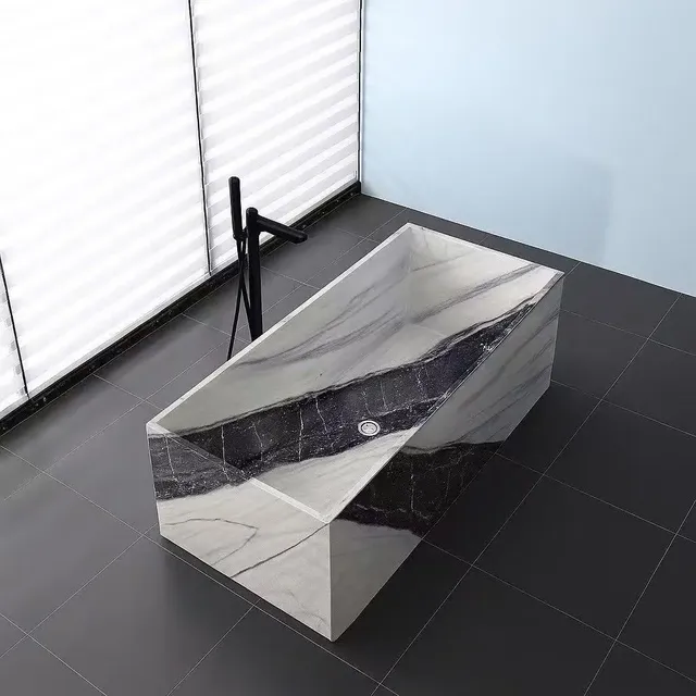 Baignoire de luxe en pierre solide – vue 2