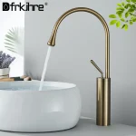 Robinet d&rsquo;évier en laiton chaud et froid monté sur le pont, robinet de bassin moderne, or brossé, noir, argent, rotation à 360 degrés, centre commercial