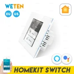 Homekit-Joli Intelligent Wifi pour Rideau, Panneau Tactile à Écran LCD, avec Lumière Ambiante LED RGB, pour Alexa Google Home