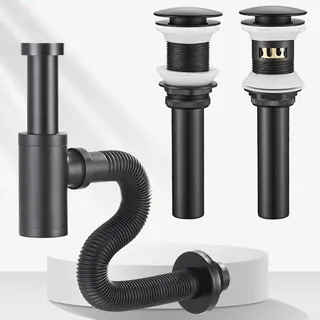 Siphon bouteille laiton bonde clic clac lavabo vasque tropplein…