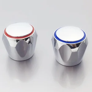 Couvercle de robinet à tête supérieure de robinet chaud et froid, ensemble de remplacement chromé, poignée de robinet de cuisine et de salle de bains, 2 pièces