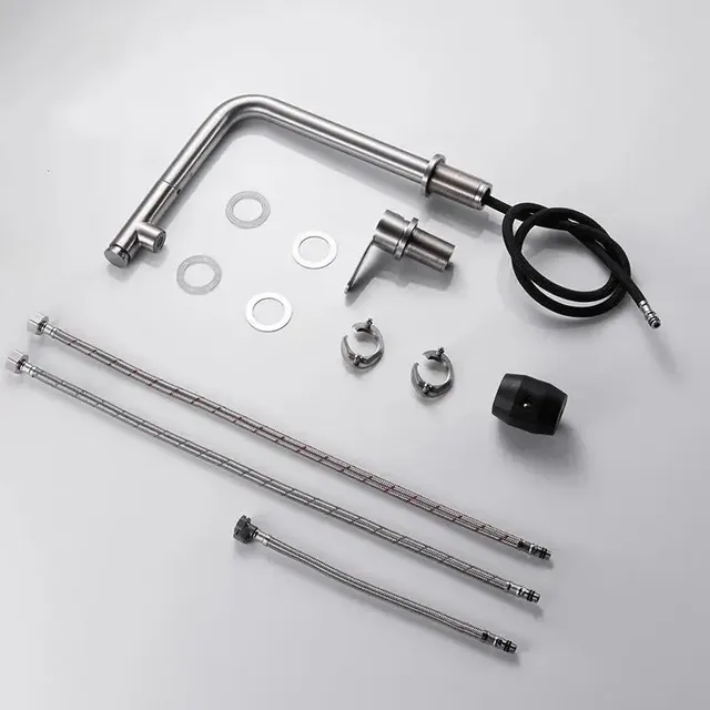 Robinet d'évier de cuisine extractible en acier inoxydable – vue 6