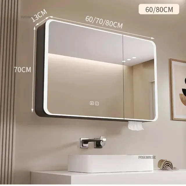 Armoire à miroir de salle de bain intelligente en forme… – vue 6