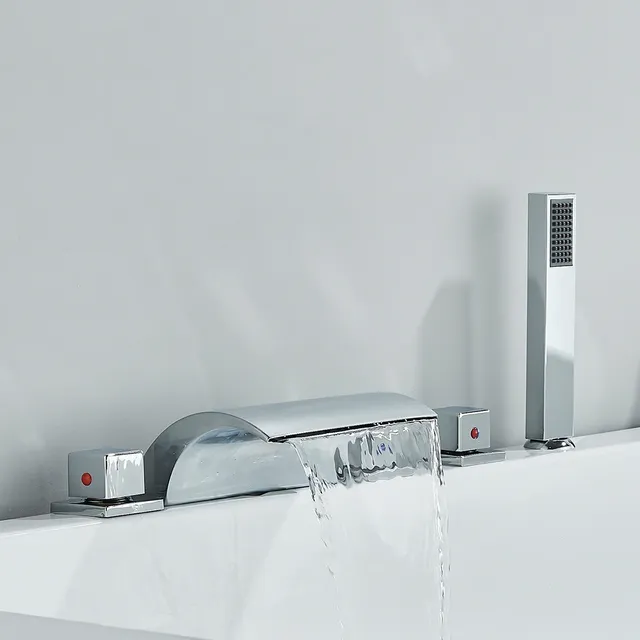 Robinet de baignoire cascade en laiton noir – vue 5