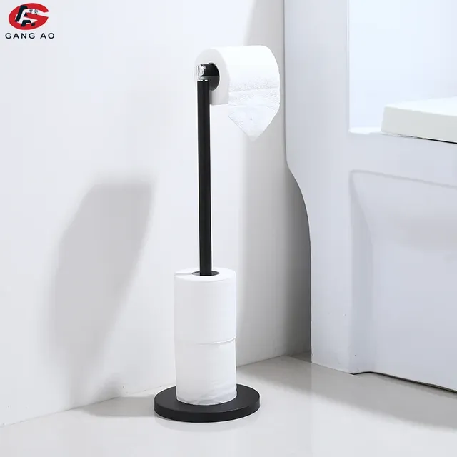 Porte papier hygiénique autoportant métal noir mat base…