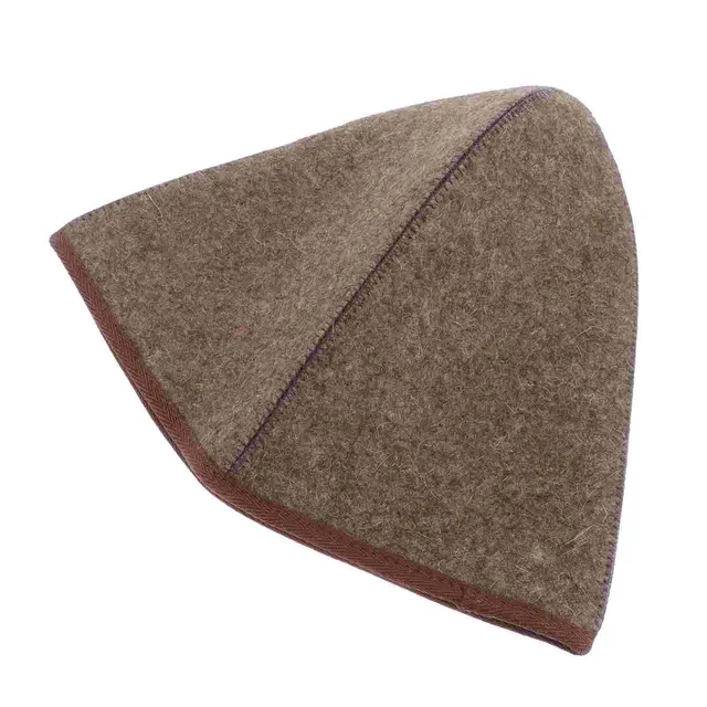 Chapeau sauna feutre laine gris brun isolant thermique… – vue 3