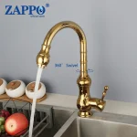 ZAPbagGolden-Bar de cuisine plaqué avec poignée unique, accessoires en laiton, centre commercial d&rsquo;eau chaude et froide, HOF/05