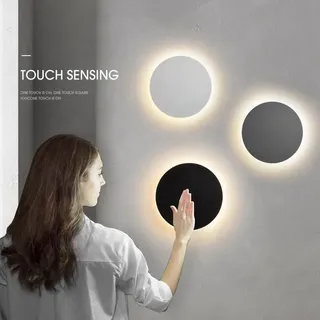 Applique murale ronde avec interrupteur tactile