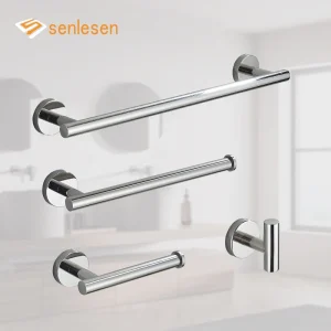 HOHardware-Ensemble porte-serviettes rond en acier inoxydable, porte-papier hygiénique, anneau porte-serviettes, crochet pour peignoir, bricolage, conflicT1, chrome, noir