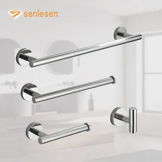 HOHardware-Ensemble porte-serviettes rond en acier inoxydable
