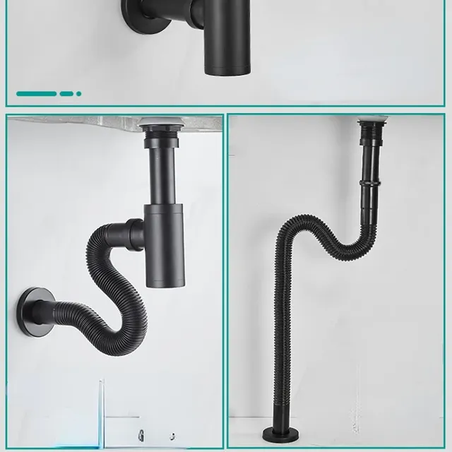 Siphon bouteille laiton bonde clic clac lavabo vasque… – vue 2
