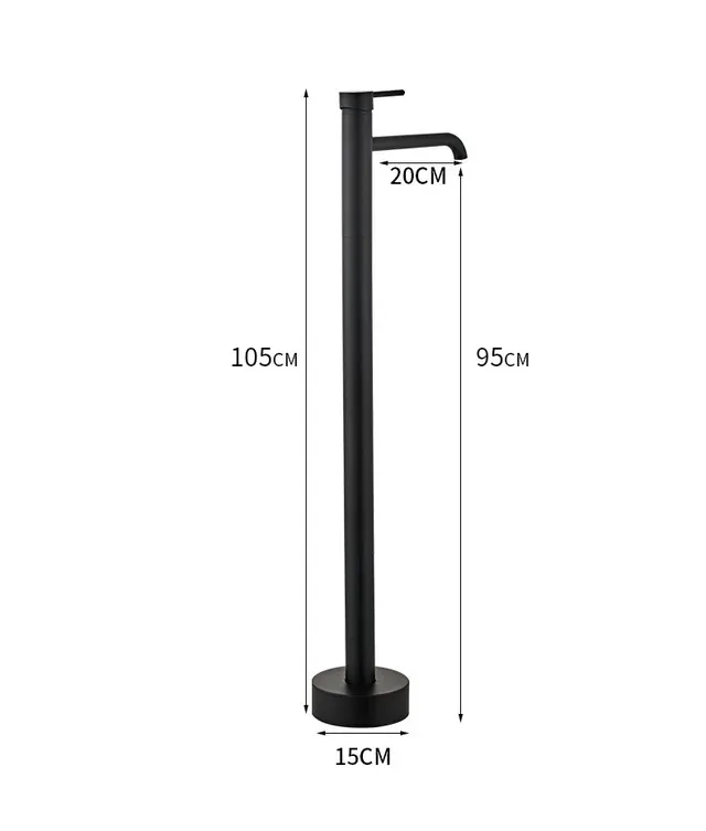Lavabo sur pied autoportant en cuivre noir – vue 6