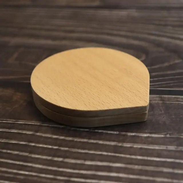 Miroir maquillage rotatif bois noyer naturel compact… – vue 3