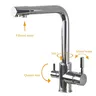 Robinet de cuisine chromé à Double bec pivotant – vue 4