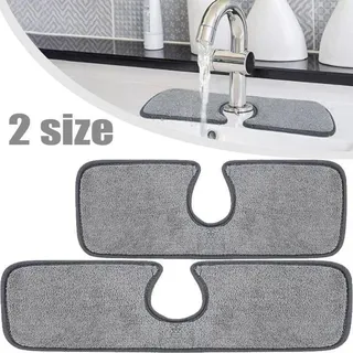 Tapis absorbant évier lavabo cuisine microfibre gris enveloppant…