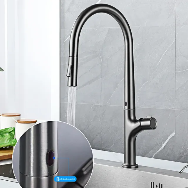 Robinet de cuisine extractible gris pistolet de style… – vue 5