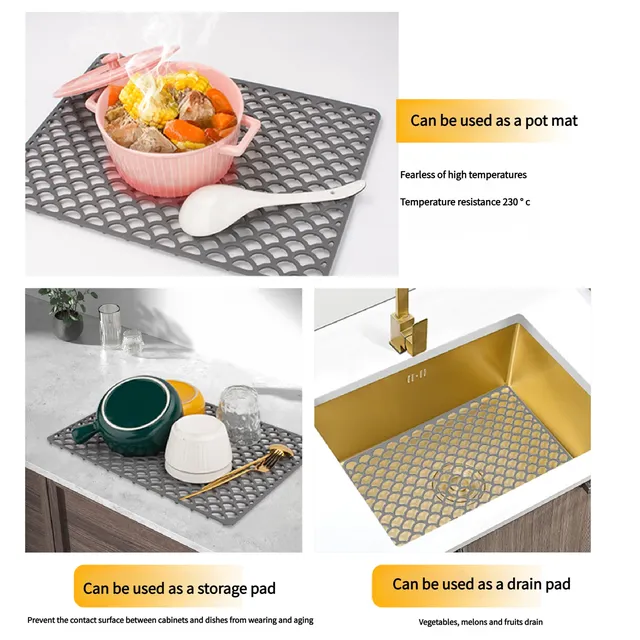 Tapis de Drainage d'évier en Silicone Durable de cuisine – vue 6