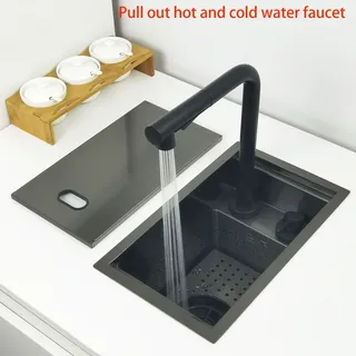 Évier de cuisine gris foncé caché