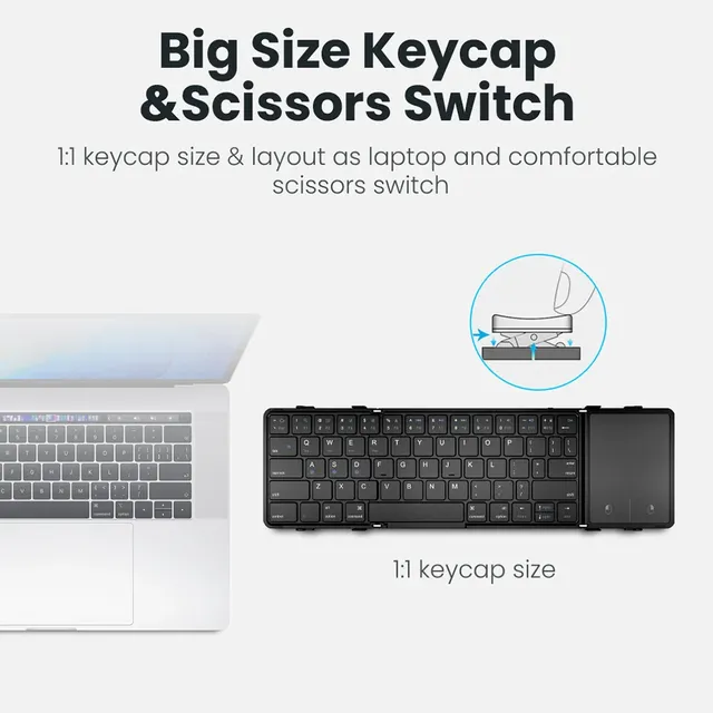 Clavier Bluetooth pliant avec pavé tactile clavier… – vue 5