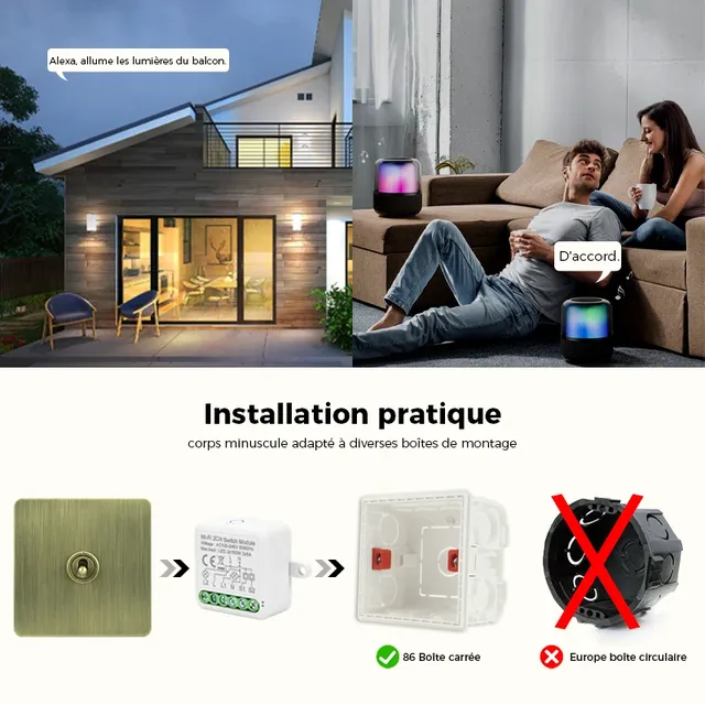 Avoir interrupteur intelligent wifi Bronze brossé… – vue 5