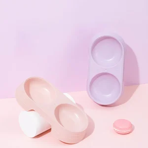 Double bol bol de nourriture pour chat eau et nourriture intégré bol de nourriture pour chat pour animaux de compagnie bol d’alimentation en plastique antidérapant adapté aux chats et aux chiens Double bol bol de nourriture pour chat eau et nourriture intégré bol de nourriture pour chat pour animaux de compagnie bol d’alimentation en plastique antidérapant adapté aux chats et aux chiens