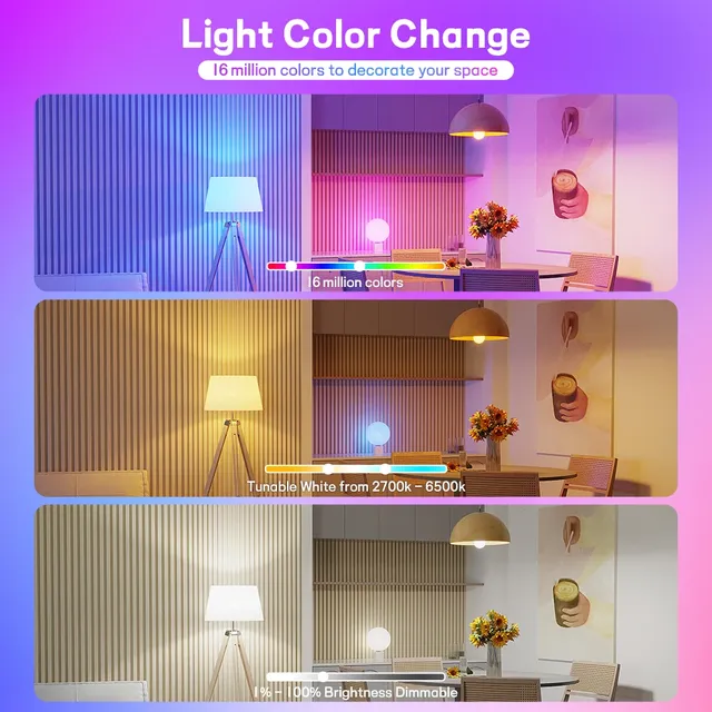 NINFULL ampoules intelligentes RGB E27 GU10 ampoule Led… – vue 2
