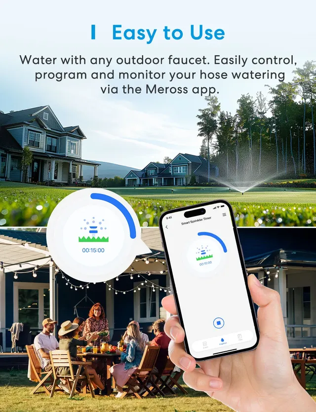 Minuterie arrosage intelligente Meross WiFi raccords… – vue 3